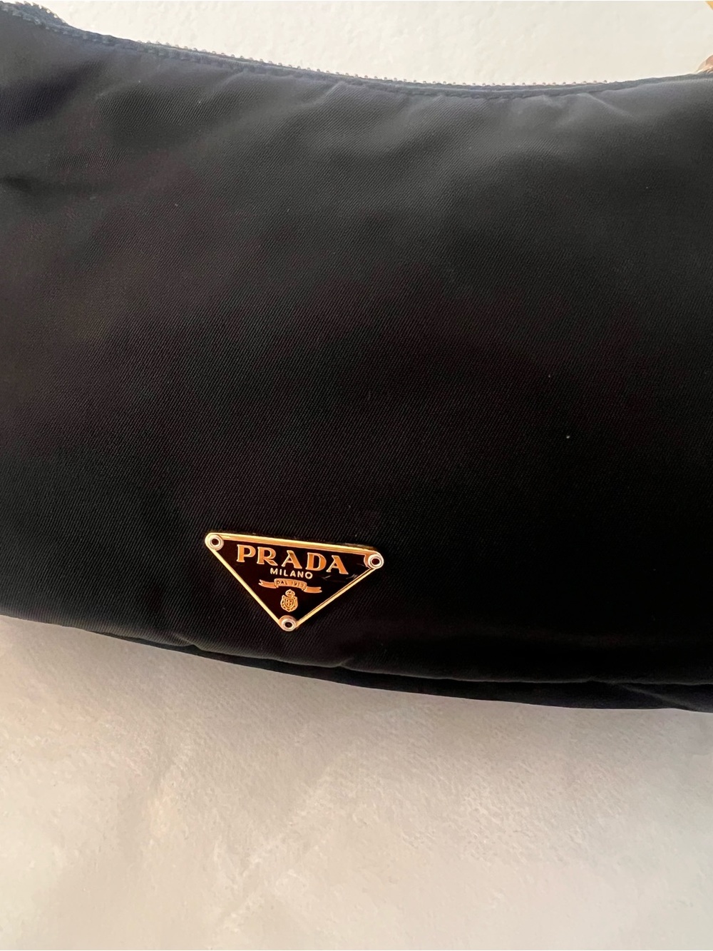Authentic Prada Black Nylon Mini Shoulder Bag with Gold Hardware - Picture 5 of 14